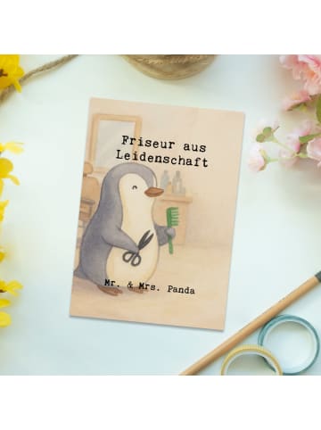 Mr. & Mrs. Panda Fotokarte Friseur Leidenschaft Design mit Spruch in Weiß