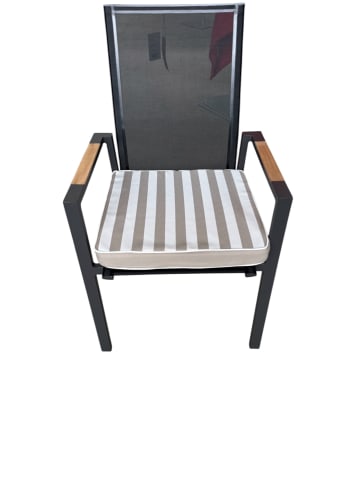 Sansibar Sansibar Garden Dream Sitzkissen, 45x47 cm in Taupe gestreift/Taupe