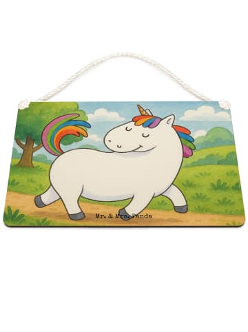 Mr. & Mrs. Panda Schild Einhorn Stolzieren Design ohne Spruch in Weiß