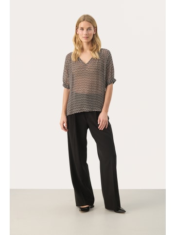 PART TWO Kurzarm-Bluse PopsyPW in Small Black Zig Zag print