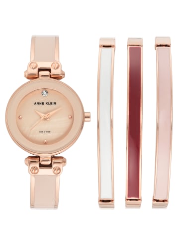 Anne Klein Quarzuhr Geschenksets in creme / rosegold