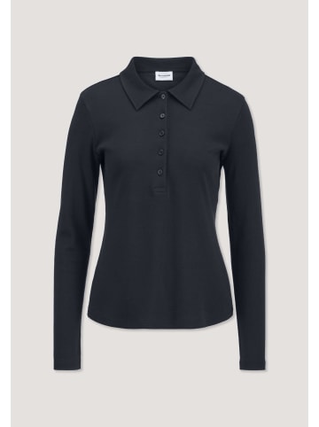 Hessnatur Hessnatur Longsleeve Polo Slim aus reiner Bio-Baumwolle in marine