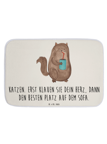 Mr. & Mrs. Panda Duschvorleger Katze Dose mit Spruch in Weiß