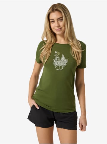 super.natural Merino T-Shirt FLOWERHANDS in grün