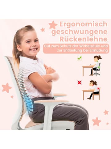 COSTWAY Schreibtischstuhl ab 6 Jahren in Rosa