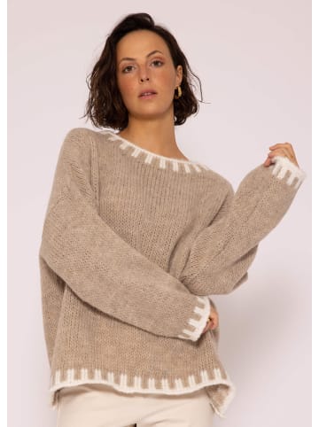 SASSYCLASSY Oversize Strick-Pullover in Beige, Offwhite