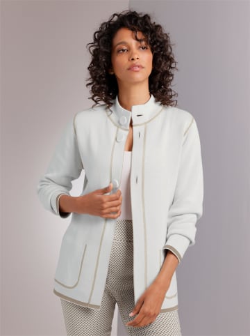 creation L Modal-Baumwoll-Wende-Strickjacke in sesam-weiß