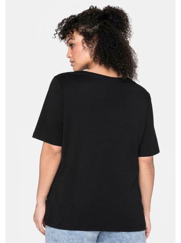 sheego T-Shirt in schwarz