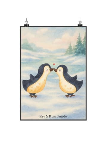 Mr. & Mrs. Panda Poster Pinguin Liebe Design ohne Spruch in Weiß