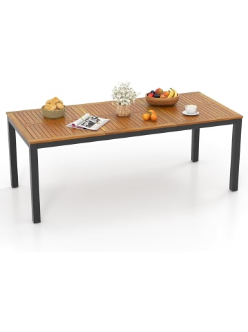 COSTWAY Gartentisch Akazienholz 200cm in Braun
