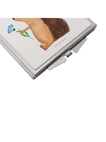 Mr. & Mrs. Panda Schminkspiegel Igel Blumen ohne Spruch in Weiß