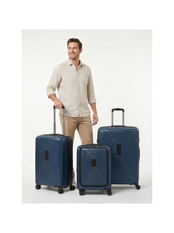 Redolz Essentials 14 4 Rollen Kofferset 3-teilig mit Dehnfalte in dark blue metallic