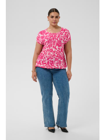 KAFFE curve Bluse kurzarm KCvilana Loose fit in Beetroot Purple Chalk Flower