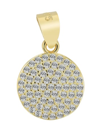 Adeliás Damen Anhänger Kreis aus 925 Silber mit Zirkonia in gold