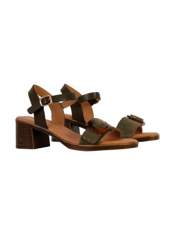 Divine Factory Aleno-Sandalen mit Absatz aus Leder Grün