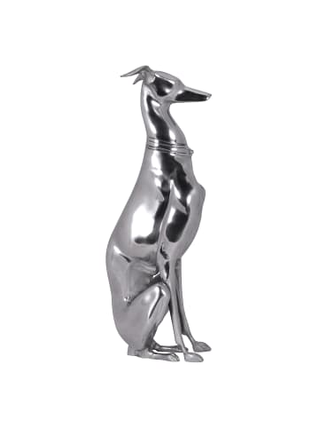 KADIMA DESIGN Dekoration Design Dog aus Aluminium silbern Windhund Skulptur