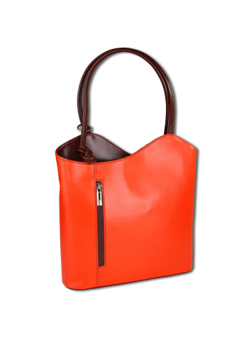 Toscanto Toscanto Schultertasche, Rucksack Leder orange, braun ca. 28cm