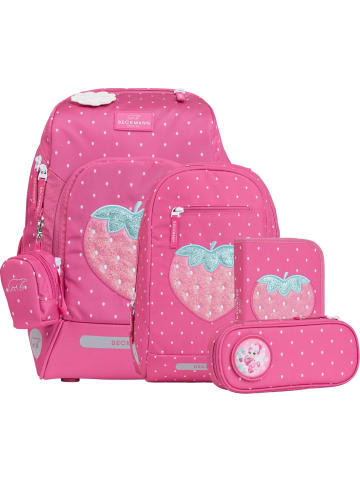 BECKMANN Active Air FLX Schulrucksack Set 6-tlg. Strawberry in rot