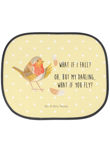 Mr. & Mrs. Panda Autoscheiben Sonnenschutz Rotkehlchen Federn mi... in Gelb Pastell