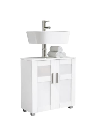 VCM  Holz Badschrank Badunterschrank Waschbecken Nilari in Weiß