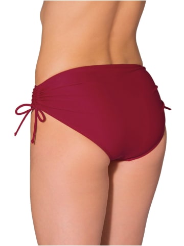 Aquarti Aquarti Damen Bikinihose mit Raffung und Schnüren in dunkelrot