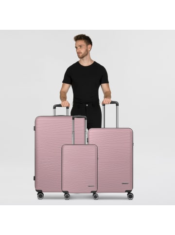 Franky Dallas 3.0 4 Rollen Kofferset 3-teilig mit Dehnfalte in old rose