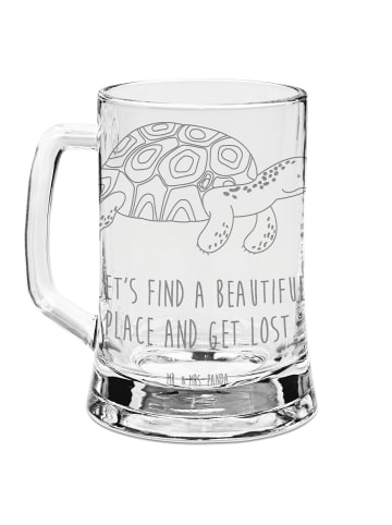 Mr. & Mrs. Panda Gravur Bierkrug Schildkröte MHerzieren mit Spruch in Transparent