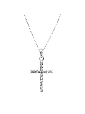 Alexander York Kette mit Anhänger KREUZ mit Zirkonia in 925 Sterling Silber, 2-tlg.