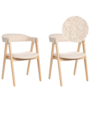 Beliani 2er-Set Esszimmerstuhl DAY in Beige/Braun