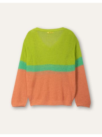 Oilily Knowledge Clr Blockstrickpullover mit Rundhalsausschnitt in Grün