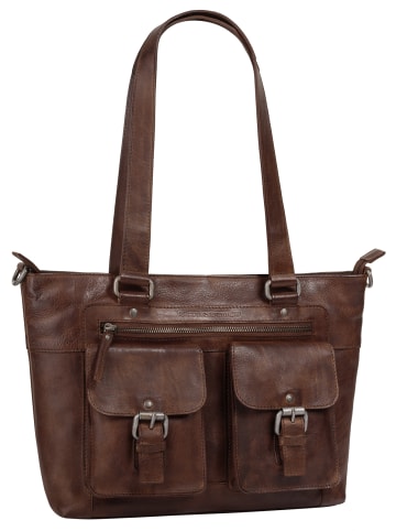 SPIKES & SPARROW Shopper echt Leder in cognac
