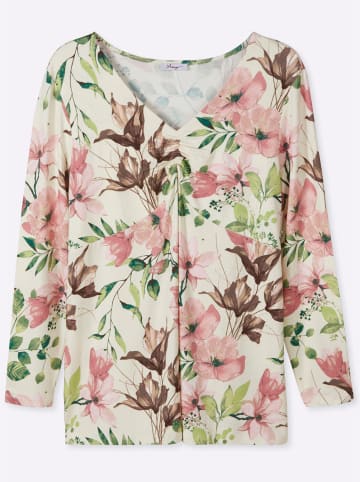 sheego Langarm-Shirt in champagner-puder-bedruckt