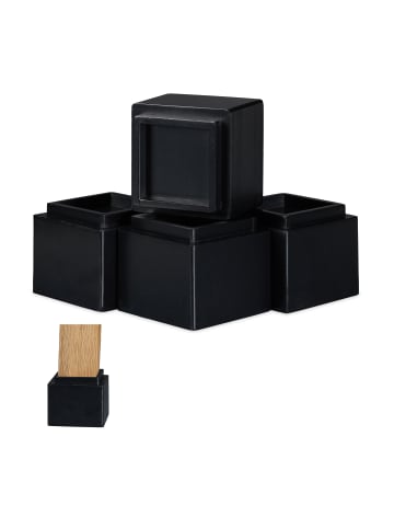relaxdays 4x Möbelerhöher in Schwarz