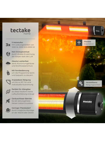 tectake Infrarotheizstrahler  Solaris Horizon einfache Montage, 95 x 11 x 10,5 cm, schwa