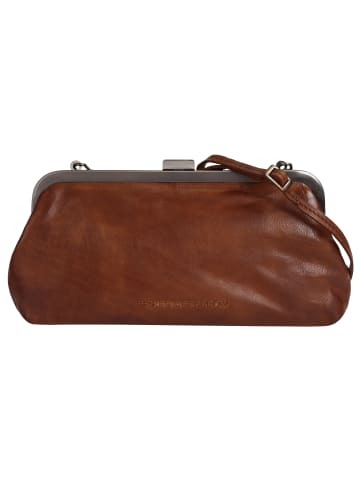 SPIKES & SPARROW Abendtasche echt Leder in cognac