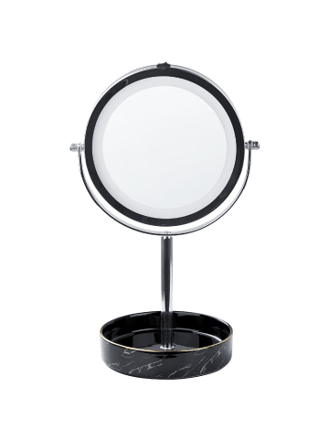 Beliani Kosmetikspiegel SAVOIE in Silber/Schwarz - (W) 20 x (H) 34 x (L) 15 cm