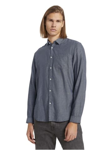 Tom Tailor Hemd 'Faux' in dunkelblau