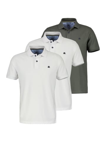 Lerros Poloshirt Basic in Weiß / dunkelgrün