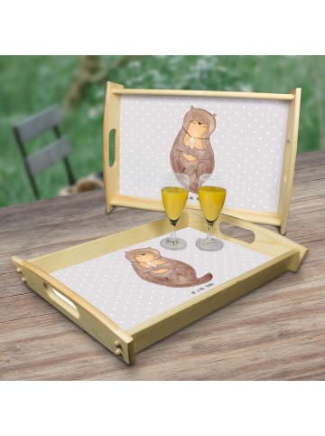 Mr. & Mrs. Panda Tablett Otter Muschel ohne Spruch in Grau Pastell