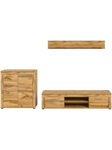 ebuy24 Regalsystem Jam (3-teilig) Eiche 255 x 35 cm