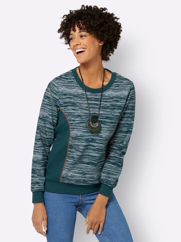 WITT WEIDEN Sweatshirt in petrol-ecru-bedruckt