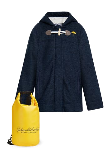 Schmuddelwedda Mädels Mantel + Tagesrucksack - Set in Marine Melange