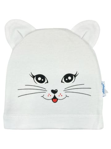 Aliap Babymütze Katze in weiss