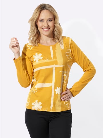 Sieh an! Rundhals-Shirt in ocker-vanille-bedruckt