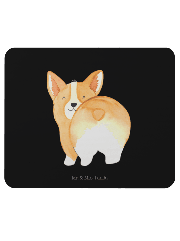 Mr. & Mrs. Panda Mouse Pad Corgi Po ohne Spruch in Schwarz