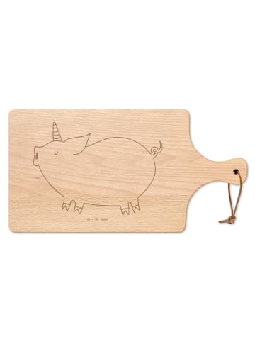 Mr. & Mrs. Panda Frühstücksbrett Einhorn Schwein ohne Spruch in Transparent