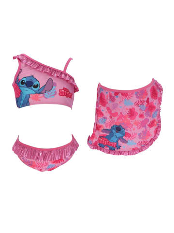 Lilo & Stitch Lilo & Stitch Kinder Bikini mit Sarong Badebekleidung Badeanzug in Rosa