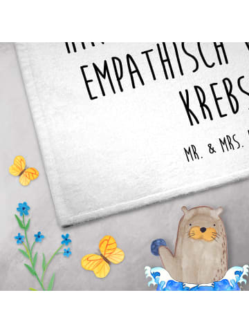 Mr. & Mrs. Panda Gästehandtuch Sternzeichen Krebs mit Spruch in Weiß