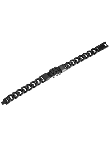 Adeliás Herren Armband – Panzerarmband aus Edelstahl 21 cm in schwarz