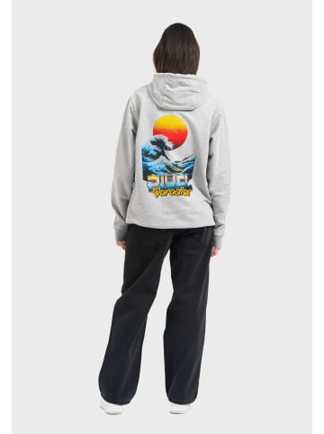 OLDSKULL Hoodie Retro Pixel Wave Logo Graphic in Heather Grey